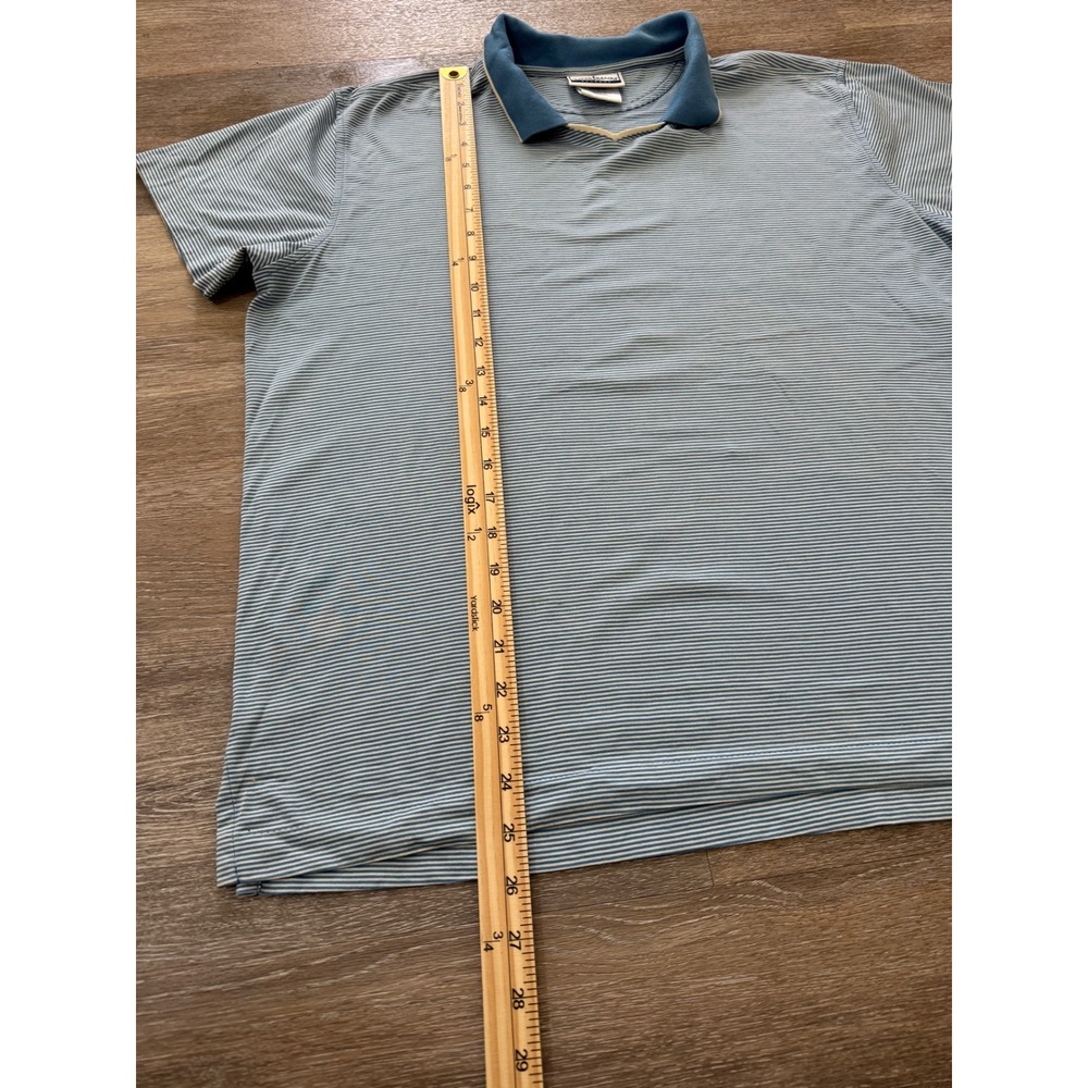 Outer Banks Reserve Blue Stripe Mercerized Cotton Polo Shirt Men's Large - Picture 4 of 7